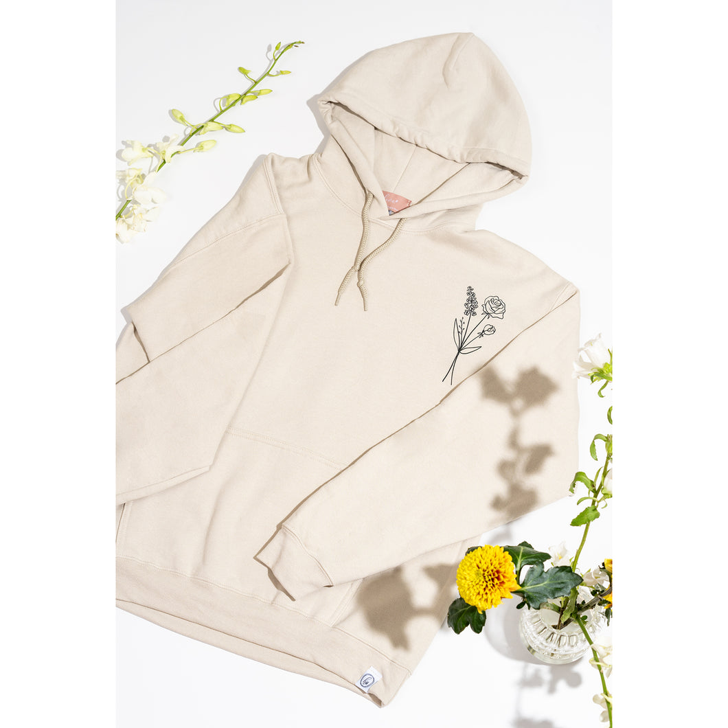 Hoodie - couleurs classiques - bouquet 2 fleurs - Adulte