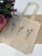 Charger l&#39;image dans la galerie, PRÊT-À-PARTIR - Tote bag  - 3 fleurs simples
