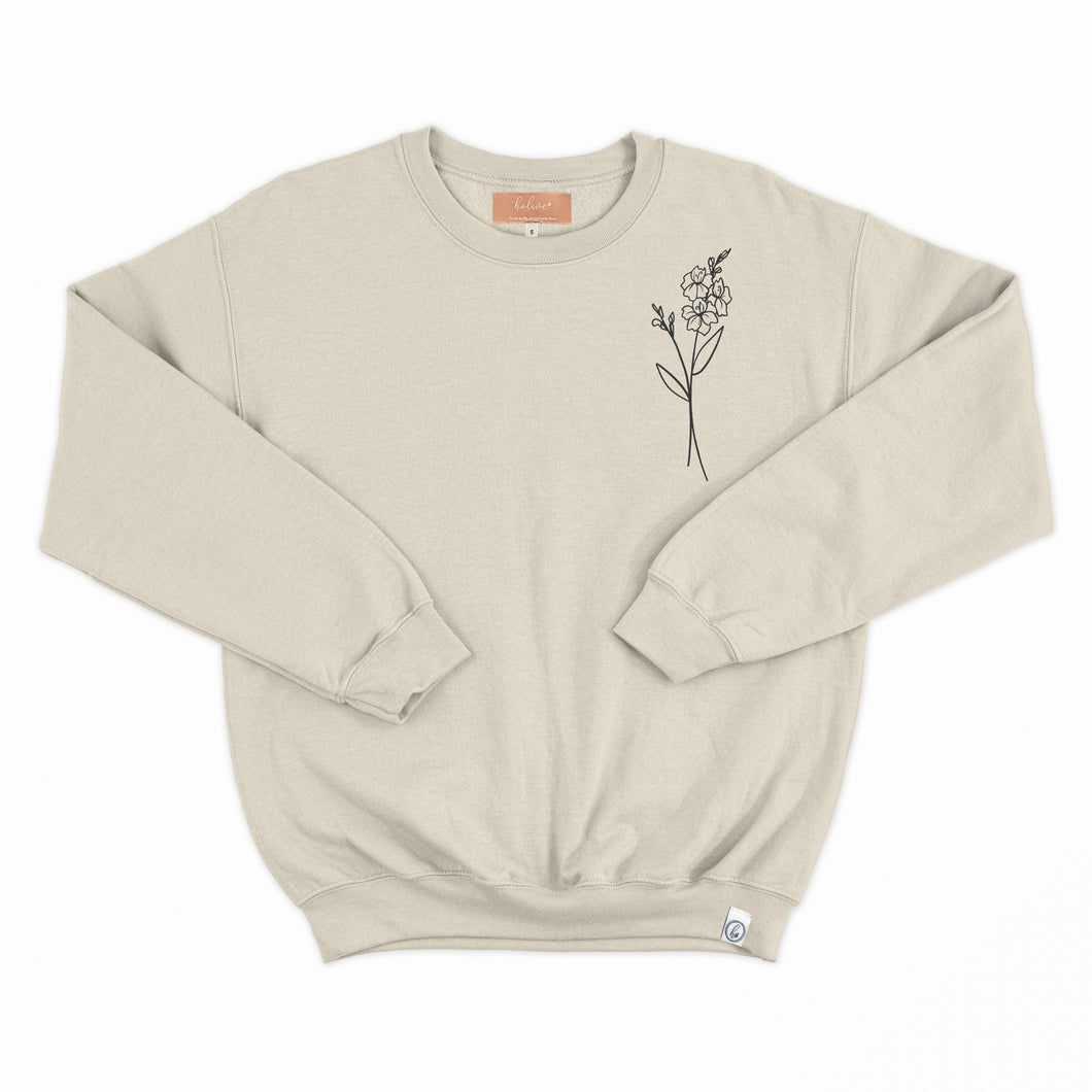 Crewneck - couleurs saisonnières - 1 fleur simple - Adulte