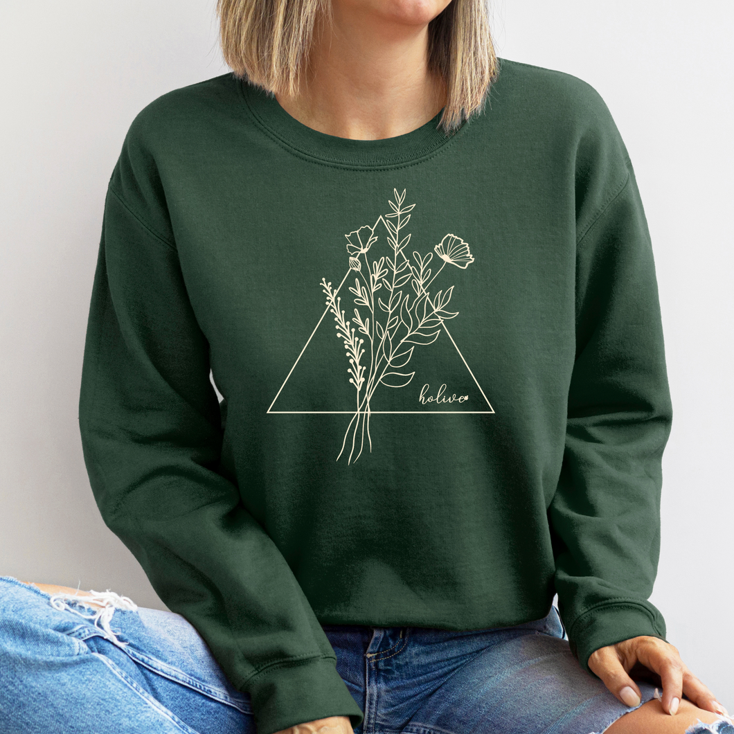 Crewneck - couleurs classiques - élégance florale - Adulte