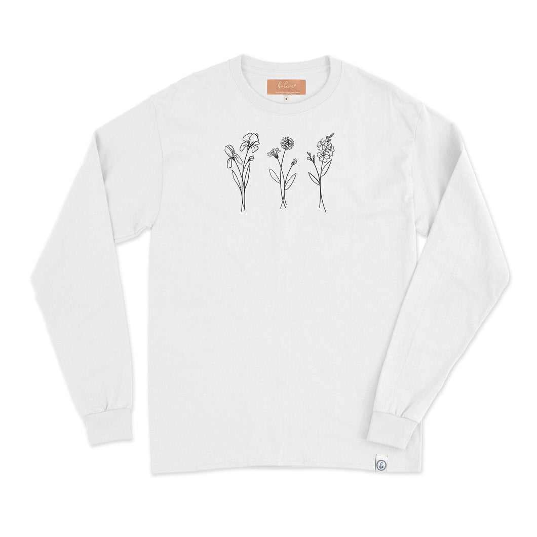 Long sleeves - 3 fleurs simples - Adulte