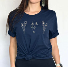 Charger l&#39;image dans la galerie, T-shirt - 3 fleurs - Adulte
