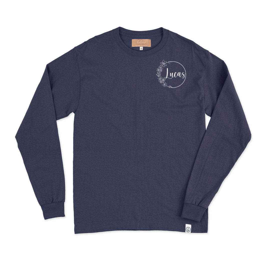 Long sleeves - Prénom (personnalisé) + 1 fleur de naissance - Adulte